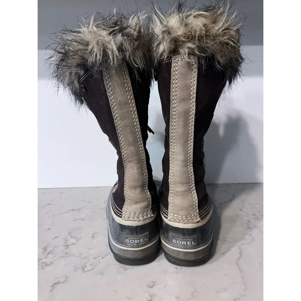 Sorel Women's Joan of Arc Boots Waterproof Fur Trimmed Lace Up Size 8‎ (READ)